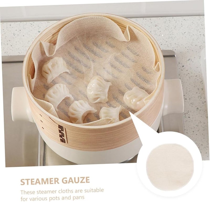 Cotton Steamer Cloths Non Stick Gauze Liners for Buns Dumplings Bread Home Cooking - Image 3
